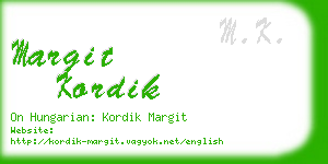 margit kordik business card